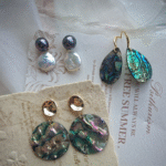 Boucles d'oreilles pendantes en argent S925, nacre d'ormeau et perle