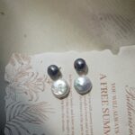 Boucles d'oreilles pendantes en argent S925, nacre d'ormeau et perle - Détails