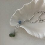 S925-Silber-Süßwasserperlen-Halskette mit Muschel- und Steinanhänger – Details anzeigen