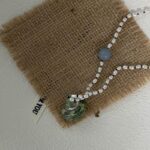 S925-Silber-Süßwasserperlen-Halskette-mit-Muschel-und-Stein-Anhänger-über-Schmuck