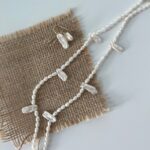 Collier en argent 925, dentelle et perles d'eau douce