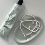 Collier en argent 925 avec dentelle Biwa et perles d'eau douce.