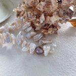 S925-Silber-Sonnenblumen-Barock-Süßwasserperlen-Halskette