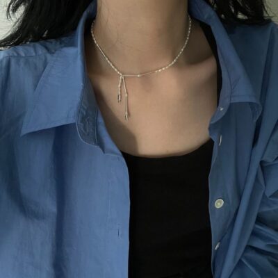 S925-Silber-Röhren-Süßwasser-Perlenkette