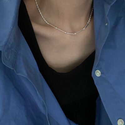 Collier en argent 925 avec perles d'eau douce - Présentation