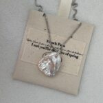 Sterling-Silber-Blütenblatt-Perlen-Anhänger-Halskette – Details anzeigen