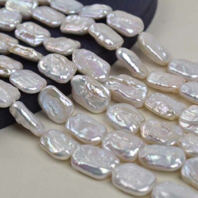 Perlas de agua dulce cuadradas barrocas arrugadas naturales de 12-18 mm