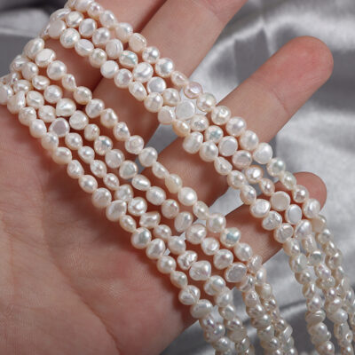 4-5mm Lustrous Baroque Side-Drilled Freshwater Pearls