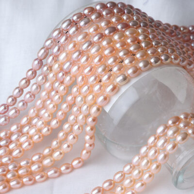5-5.5mm Natural Multi-Colored High-Luster Rice Pearl Strand