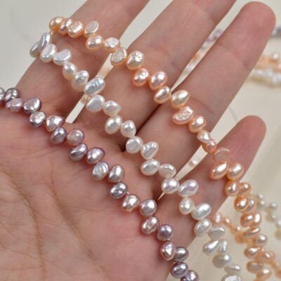 Perlas barrocas naturales de agua dulce, lisas y brillantes, de 5-6 mm