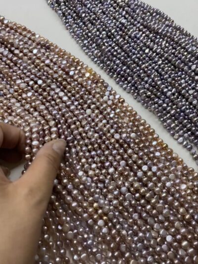 Perle d'eau douce naturelle violette à haut lustre de 5 à 6 mm