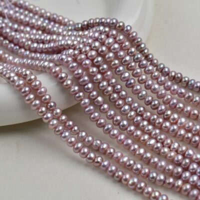 5 mm lila natürliche flache Süßwasserperle zum Selbermachen