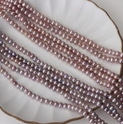 5mm Purple Non-Nucleated Natural Egg Freshwater Pearl Beads