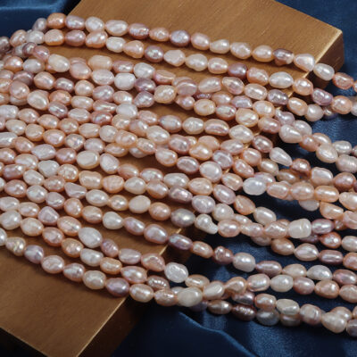 6-7 mm gemischte, bonbonfarbene Barock-Süßwasserperlen