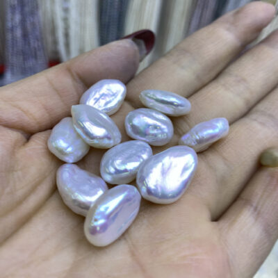 Iridescent Glossy Baroque No-Hole Recycled Freshwater Pearls