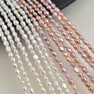 Mini perles d'eau douce Keshi naturelles à haut lustre, en forme de galet