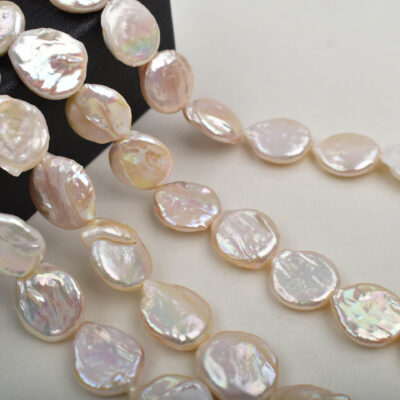 Perles baroques en forme de goutte, à l'éclat rose prismatique naturel, d'eau douce