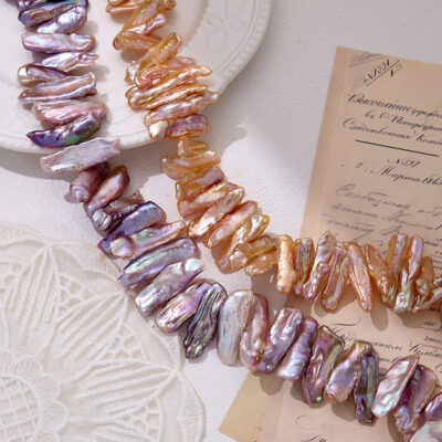 10mm Large-Sized Biwa High-Quality Natural Freshwater Pearl