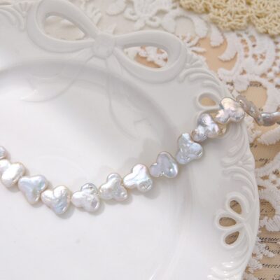 Perla de agua dulce natural irregular de Mickey Mouse blanca de 12 mm