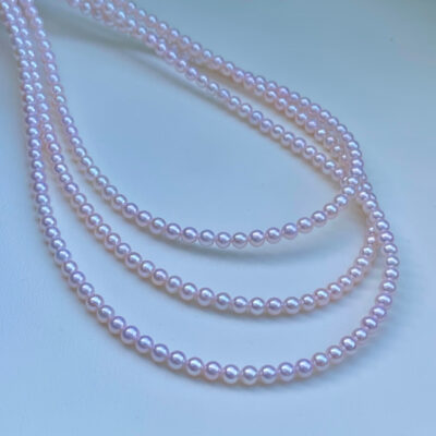 Perlas de agua dulce teñidas en rosa cerezo de alta calidad de 3-4 mm