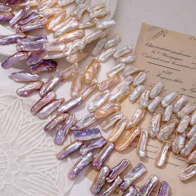 Perlas de agua dulce Biwa Nature de colores extra grandes y de alta calidad