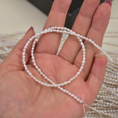 2-3mm Natural White Luster Irregular Baroque Pearls