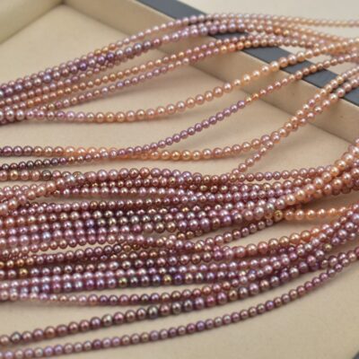 3-4mm Natural Gradient Pink-Purple Potato Pearl Strand