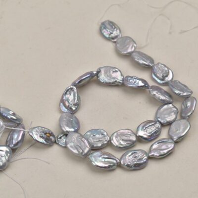 Perlas sueltas de agua dulce ovaladas grises de 12*16 mm