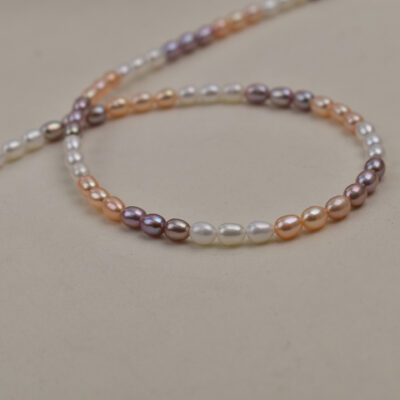 4-5mm Gradient Purple Strong Luster Rice Freshwater Pearls