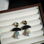 Gold-Plated-Ebony-Wood-Baroque-Pearl-Earrings-Over-Details