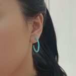 Boucles d'oreilles créoles en argent 925, perles d'eau douce et perles de culture