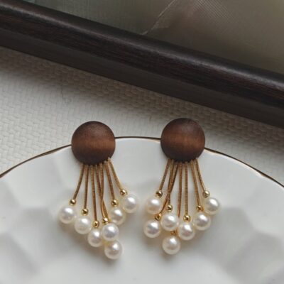 Wood-Stud-Freshwater-Pearl-Tassel-Earrings-Over-Details
