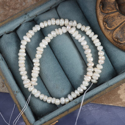 Perlas barrocas blancas naturales de agua dulce de 6-7 mm