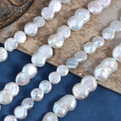 Perla barroca iridiscente de 8-10 mm, perla natural de agua dulce