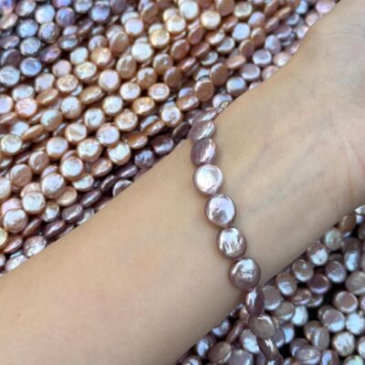 10-11mm High Luster Coin Shaped Freshwater Pearls
