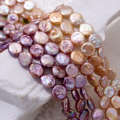 10mm Colored High Quality Coin Freshwater Pearl Strand