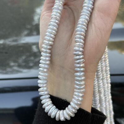 Perles de culture naturelles d'eau douce blanches lisses de 10 mm