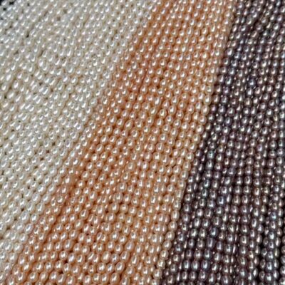 5-6mm Nature Color High Luster Rice Freshwater Pearls