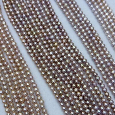 5-6mm Nature Color Smooth Oval Freshwater Pearl Beads