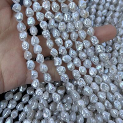 6-7mm Silver Blue Luster Clean Round Freshwater Pearls
