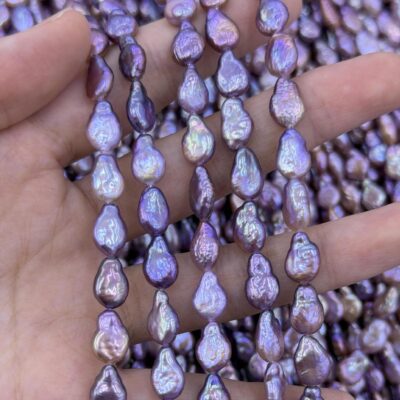 7-8mm Purple Coin Teardrop Freshwater Pearls