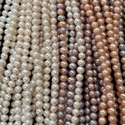 9-10mm White High-Quality Oval Freshwater Pearls