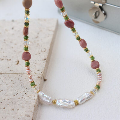 Colorful-Natural-Stone-Freshwater-Pearl-Choker