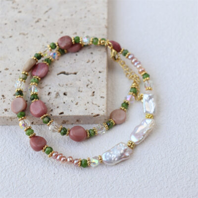 Colorful-Natural-Stone-Freshwater-Pearl-Choker-Show