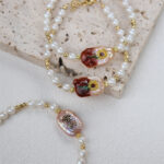 Detalles de la pulsera Edison-Baroque-Freshwater-Pearl-Sunflower