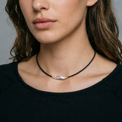 Freshwater-Pearl-Silver-Bar-Black-Spinel-Choker