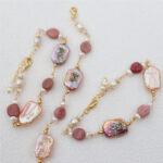Gold-Wire-Wrapped-Baroque-Freshwater-Pearl-Bracelet-Over-Show
