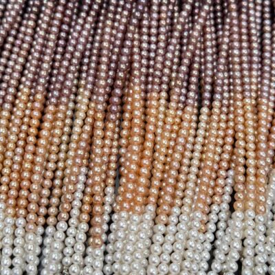 3.5-4mm Mixed Color Good Luster Oval Pearl Necklace