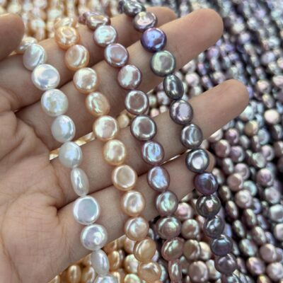 8-9mm Colored High Quality Coin Freshwater Pearls