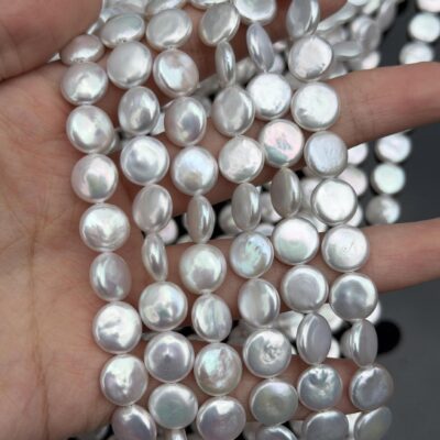 9-11mm White High Quality Coin Freshwater Pearls